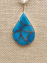 Load image into Gallery viewer, TURQUOISE INLAY PENDANT- ZUNI- DERRICK &amp; LORELIA CHAVEZ
