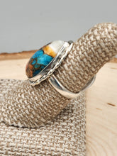 Load image into Gallery viewer, TURQUOISE &amp; SPINY OYSTER TEARDROP RING - SIZE 7
