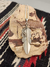 Load image into Gallery viewer, BRUSHED STERLING SILVER FEATHER NECKLACE - CHRIS CHARLEY
