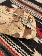 Load image into Gallery viewer, BRUSHED STERLING SILVER FEATHER NECKLACE - CHRIS CHARLEY
