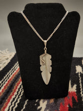 Load image into Gallery viewer, BRUSHED STERLING SILVER FEATHER NECKLACE - CHRIS CHARLEY
