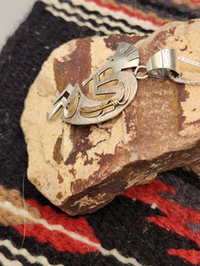 STERLING SILVER/12KGF KOKOPELLI NECKLACE- MARK YAZZIE