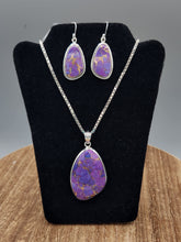 Load image into Gallery viewer, PURPLE COPPER TURQUOISE PENDANT &amp; EARRING SET
