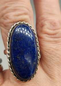 LAPIS RING - SIZE 9 - OVAL SHAPED
