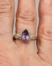 Load image into Gallery viewer, AMETHYST  PEAR SHAPED RING - size 9 &amp; 5
