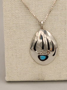 TURQUOISE BEAR PAW NECKLACE - IRVIN BEGAY