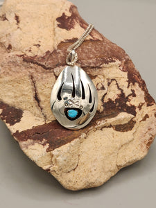 TURQUOISE BEAR PAW NECKLACE - IRVIN BEGAY