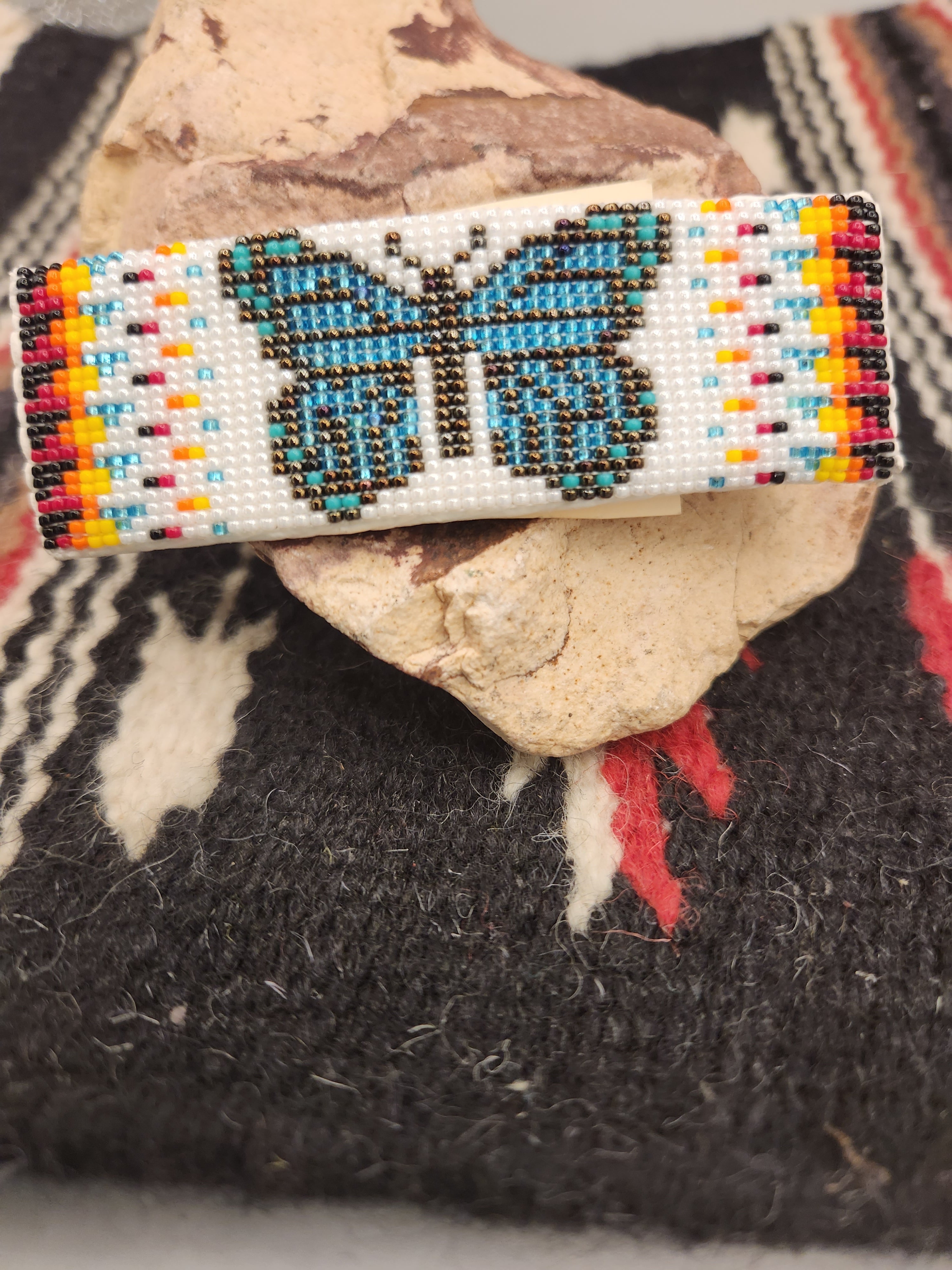 Native American Beaded Barrette Navajo Handmade Beaded Barrette Set main image 3