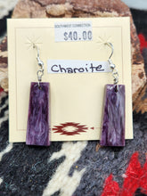 Load image into Gallery viewer, CHAROITE EARRINGS
