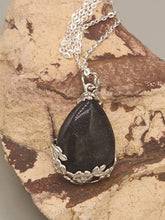 Load image into Gallery viewer, TEARDROP CRYSTAL PENDANT LEAF DESIGN - 24&quot; CHAIN
