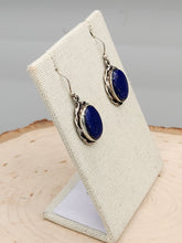 Load image into Gallery viewer, LAPIS EARRINGS WITH ROPE EDGE
