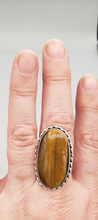 Load image into Gallery viewer, TIGER EYE RING - SIZE 10 - OVAL SHAPED
