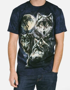 WOLF MOON COLLAGE -  ADULT - T-SHIRT