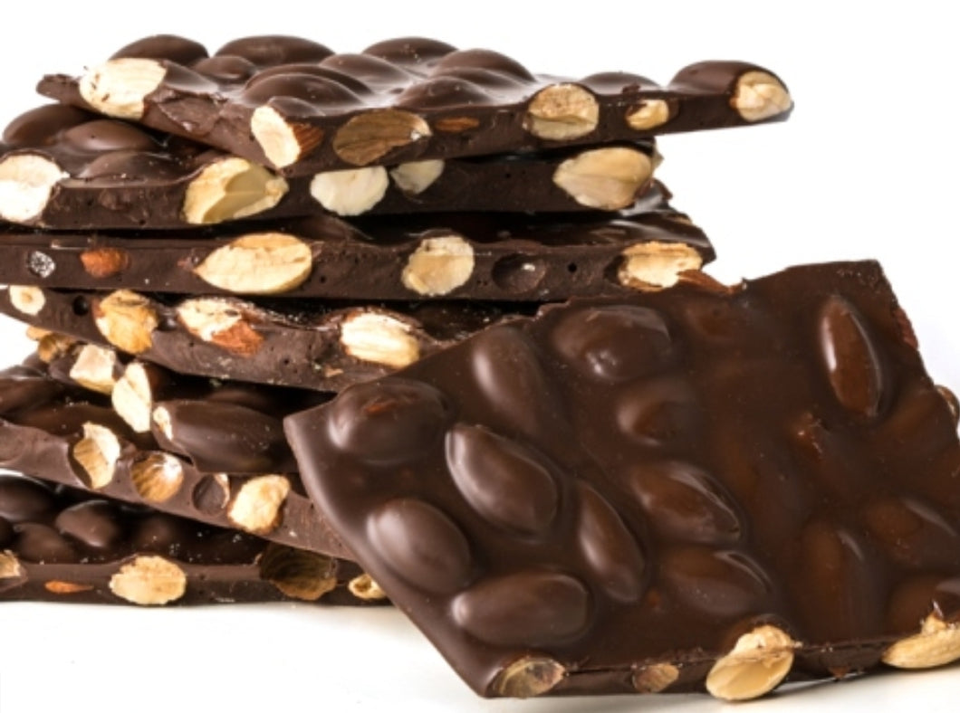 DARK CHOCOLATE ALMOND BARK  - REGULAR & SUGAR FREE