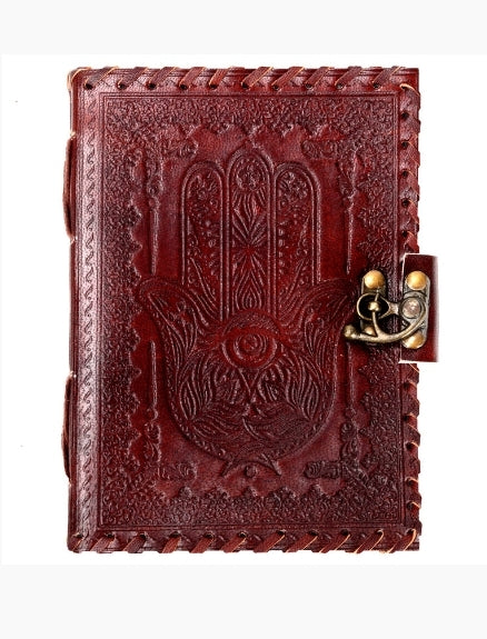 LEATHER LOCKING JOURNAL - HAMSA DESIGN