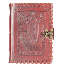 Load image into Gallery viewer, LEATHER LOCKING JOURNAL - TAROT DEATH
