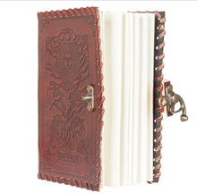 Load image into Gallery viewer, LEATHER LOCKING JOURNAL - TAROT THE SUN
