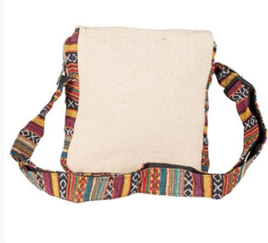 HEMP CROSSBODY BAG WITH FLAP