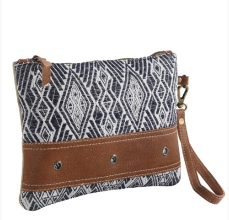WRISTLET - BLUE RUG WITH LEATHER