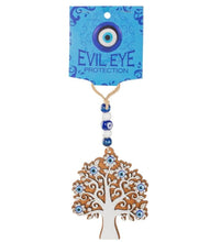 Load image into Gallery viewer, EVIL EYE WOODEN TREE OF LIFE WALL HANGING
