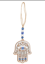 Load image into Gallery viewer, EVIL EYE WOODEN HAMSA WALL HANGING
